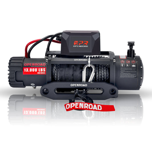 OPENROAD 13,000 lbs winch with synthetic rope and 2 wireless remote controllers - Panther Series 2S  openroad4wd.com   