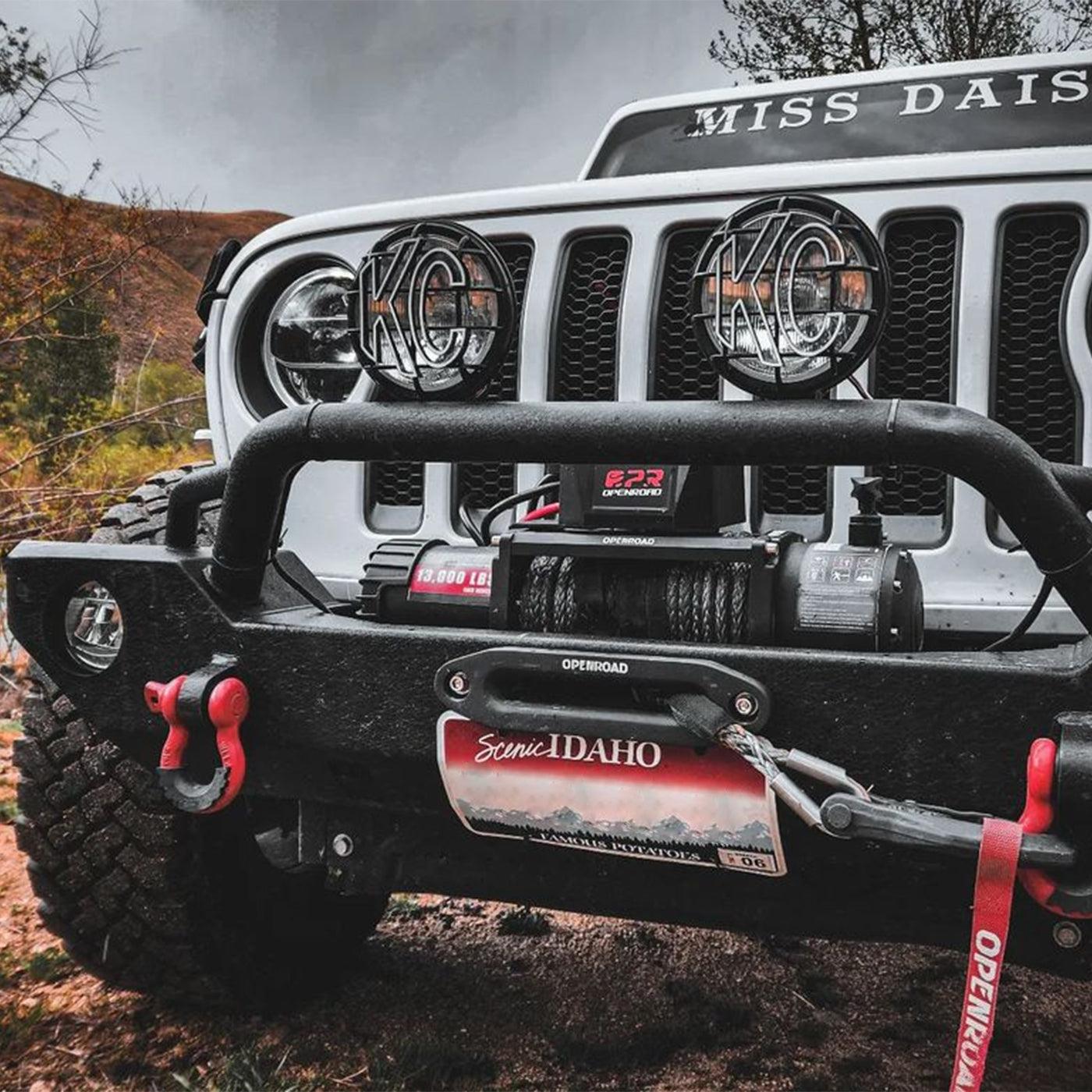 OPENROAD 13,000 lbs winch with synthetic rope and 2 wireless remote controllers - Panther Series 2S  openroad4wd.com   