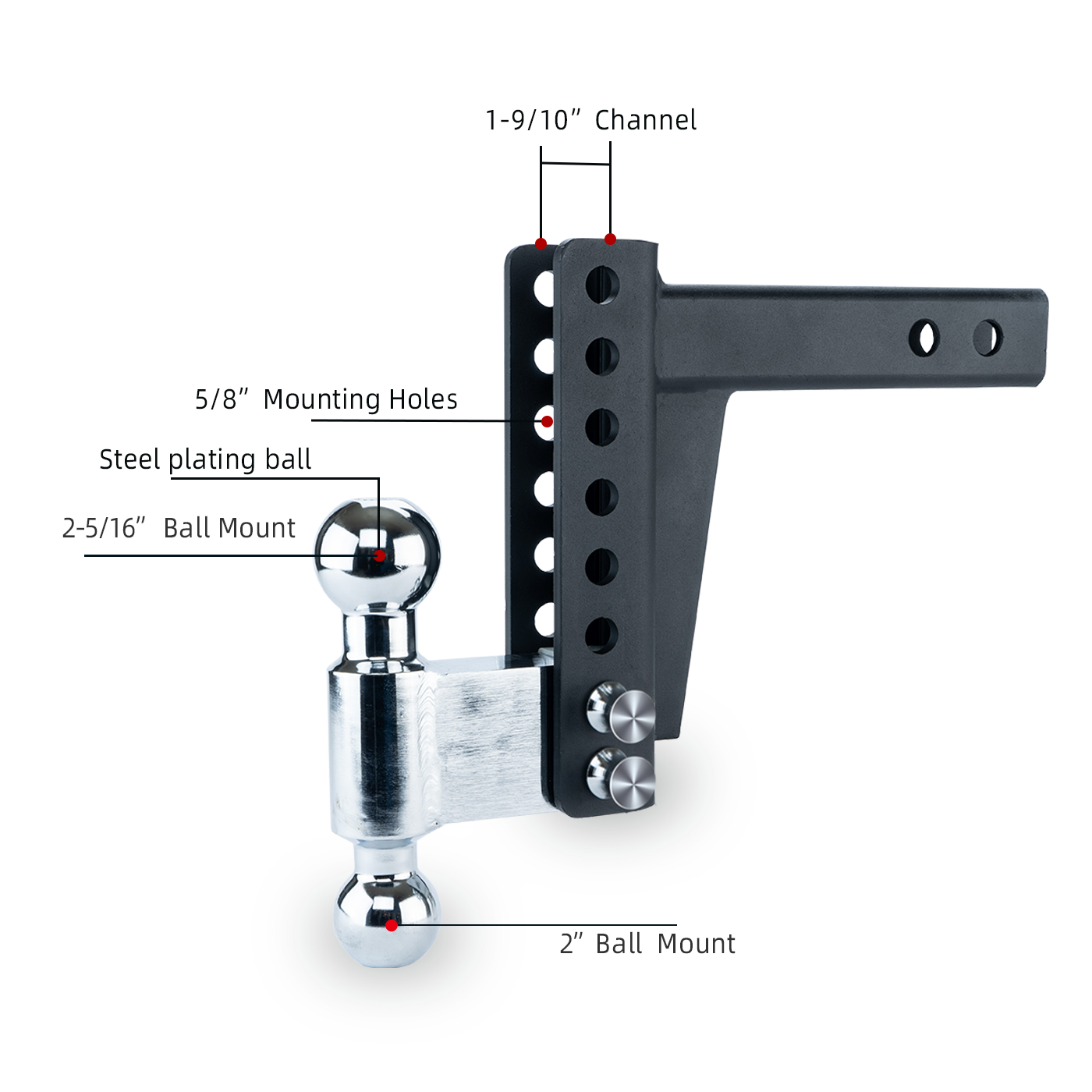 OPENROAD  10'' Adjustable Trailer Hitch for 2" Receiver  openroad4wd.com   