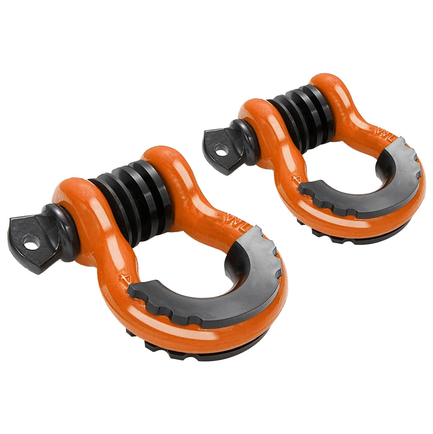 OPENROAD 3/4" D-Ring Shackle 4.75 Ton (9500 Lbs) Capacity with Isolators & Washer Kit for Jeep Truck Vehicle  openroad4wd.com orange  