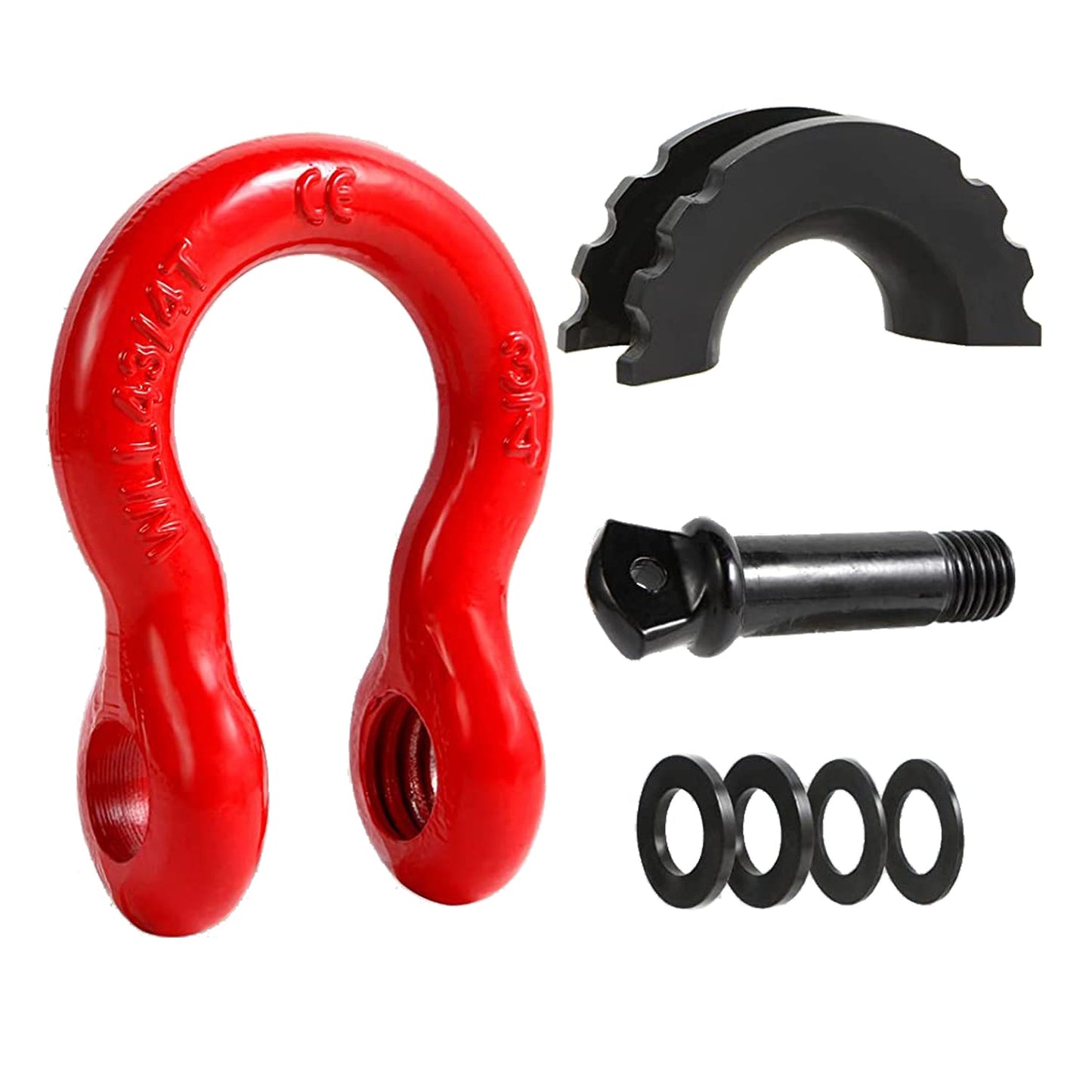 OPENROAD 3/4" D-Ring Shackle 4.75 Ton (9500 Lbs) Capacity with Isolators & Washer Kit for Jeep Truck Vehicle  openroad4wd.com   