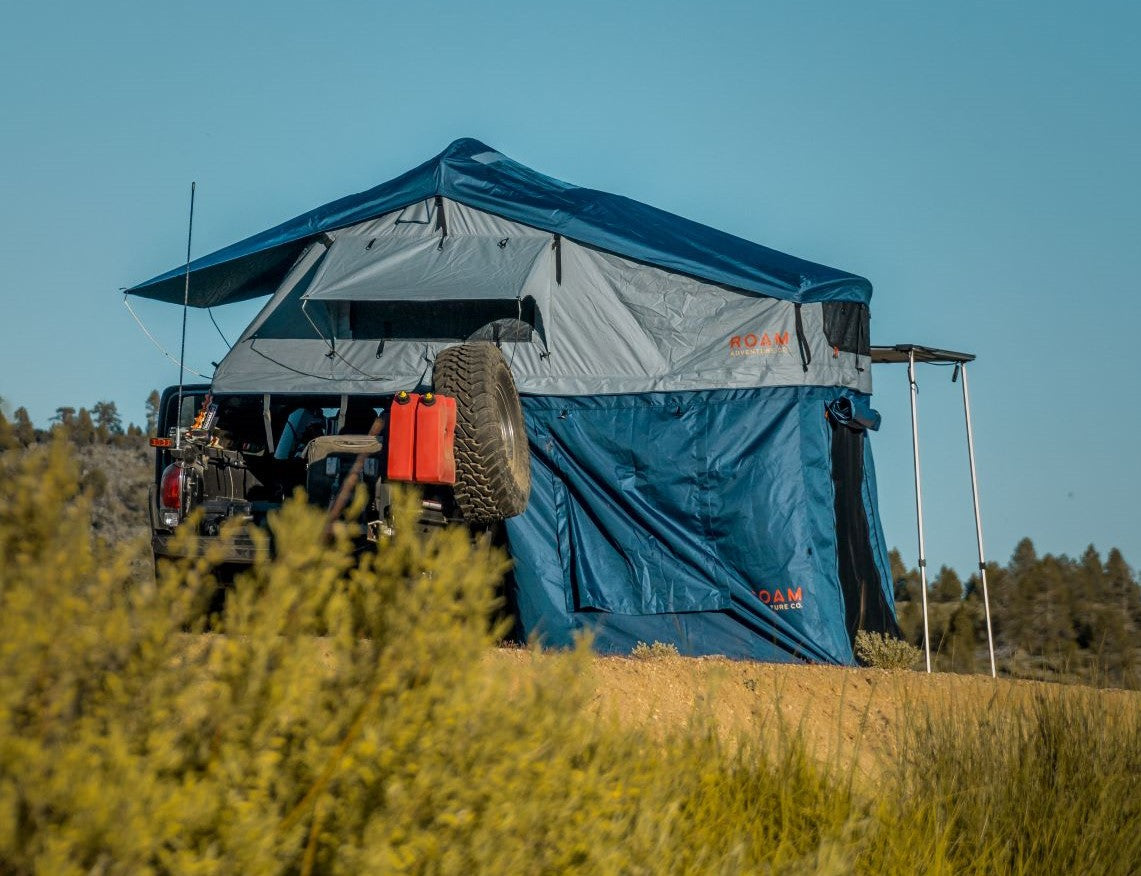 Vagabond Rooftop Tent in Slate Grey Navy Blue with Annex Room