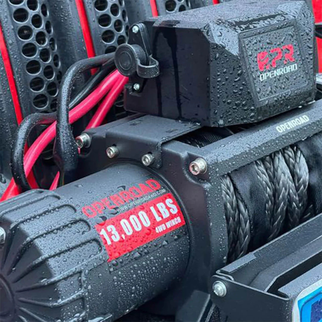 OPENROAD 13,000lbs Winch with Synthetic Rope and 2 Wireless Remotes -Panther Series 2S Plus